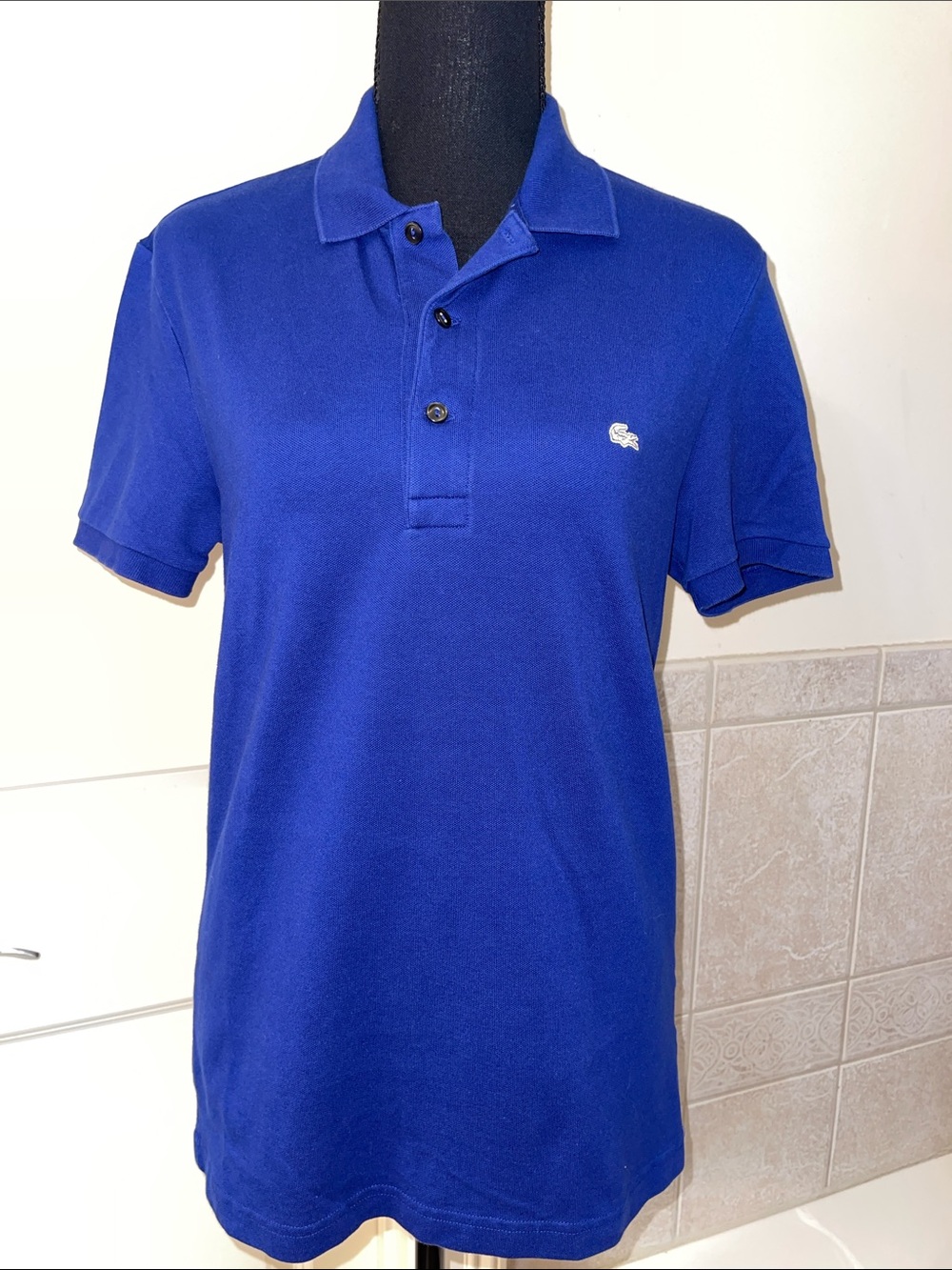 Lacoste Men's Cobalt Blue Slim Fit Small Short-Sleeve Polo